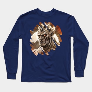 Monster face with burning eyes Long Sleeve T-Shirt